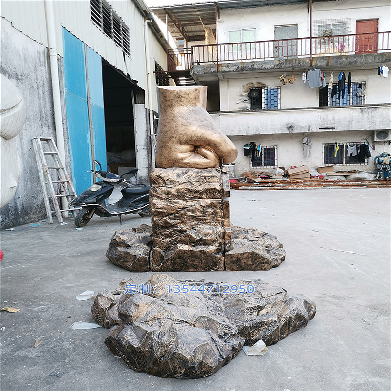 大型仿真手模型玻璃钢雕塑商场形象景观摆件拳头造型