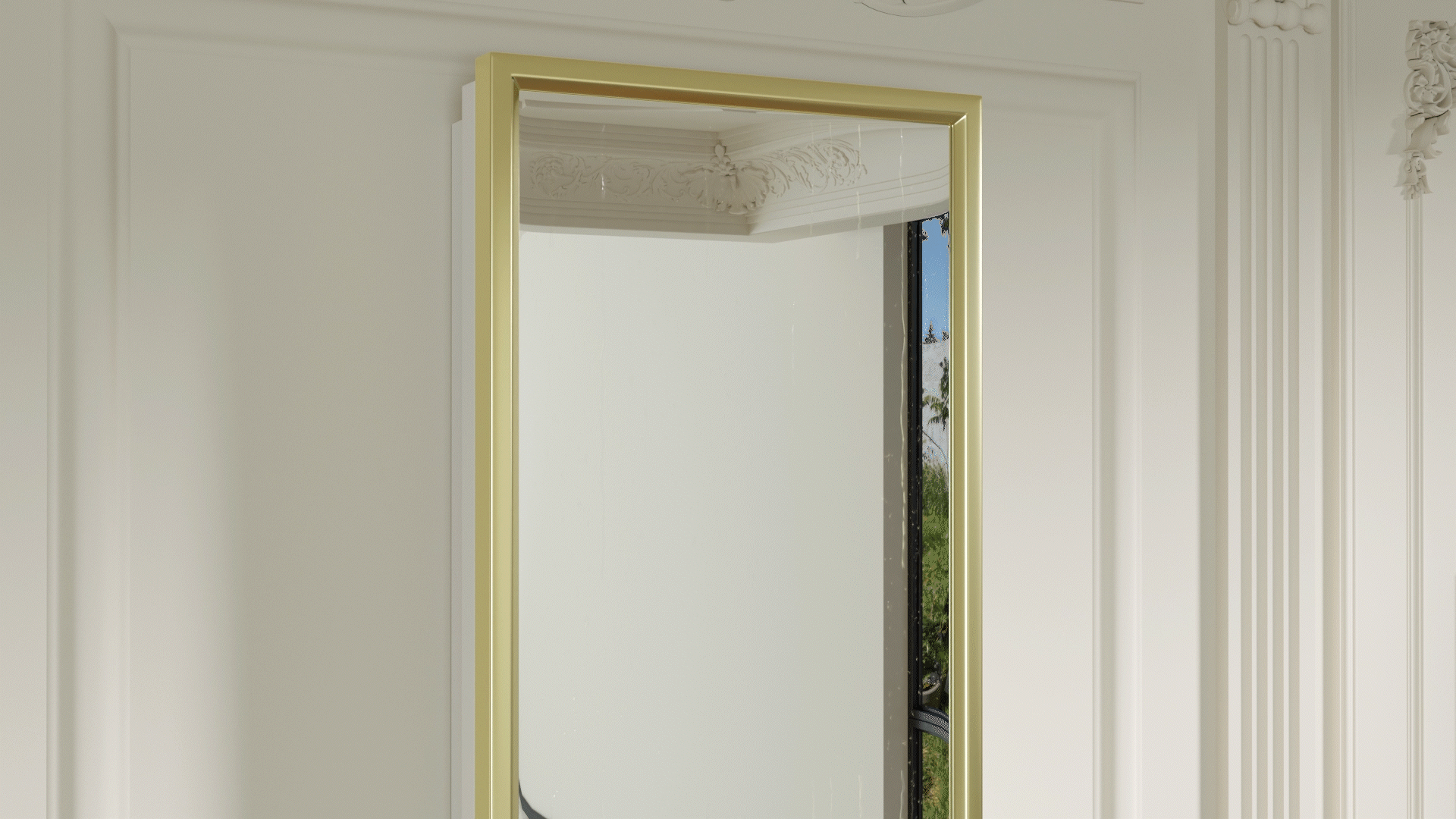 三款亮色系的浴室镜展示