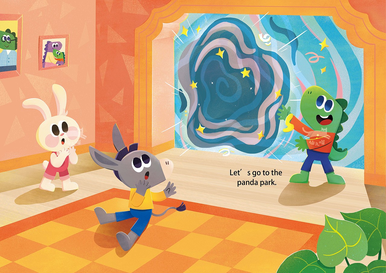 英语故事绘本6《The Panda Park》|儿童插画