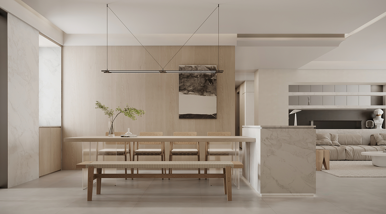 周笙笙全案设计 | 230㎡ 繁华都市的宁静一隅（图ZMzM5MjAzMzI0） - 家装设计 - 站酷设计师周笙笙全案设计原创素材 - 站酷ZCOOL