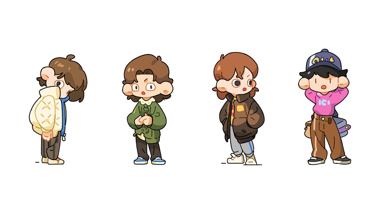 第一周,还算满意吧
虽然没有什么特别的造型动作<br>但每个角色的衣服,发型都认真做了区分