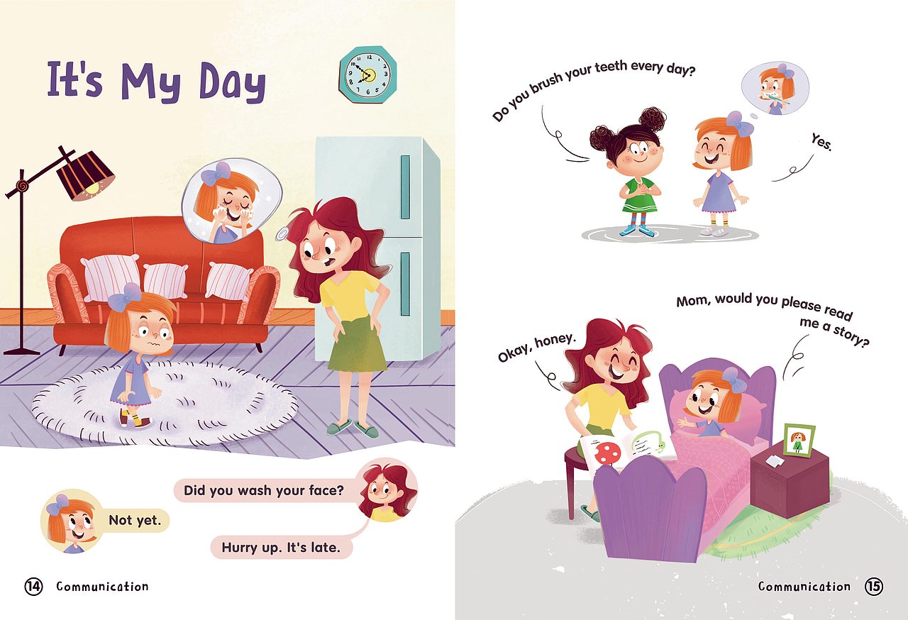 洪恩阅趣英语书内文部分插图（图ZMzEwNzI5MDEy） - 商业插画 - 站酷设计师小小柳原创素材 - 站酷ZCOOL