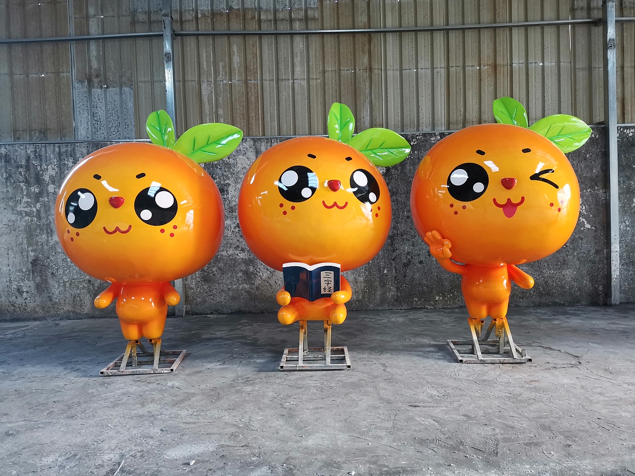桔子卡通雕塑网红直播点缀橙子可爱卡通_港粤雕塑艺术厂家-站酷zcool