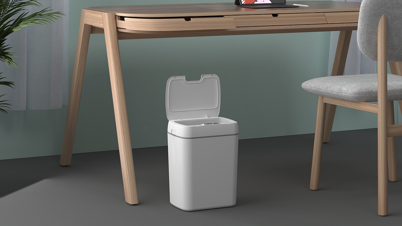 智能垃圾桶产品设计建模渲染