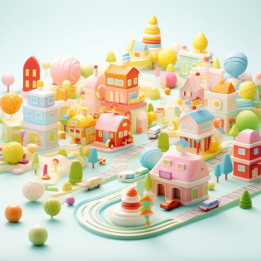 奢华金色系糖果娃娃小镇