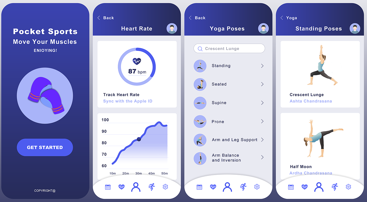 瑜伽健身APP界面