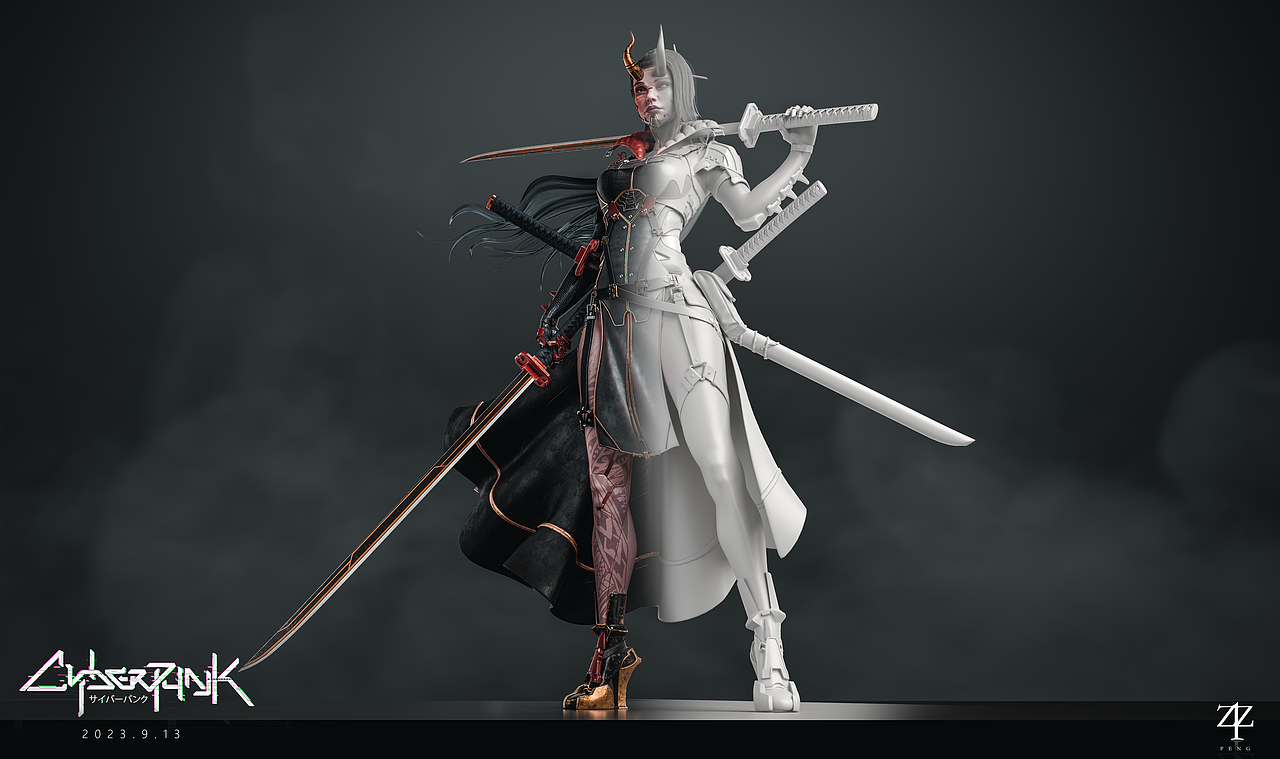 日式赛博角色建模