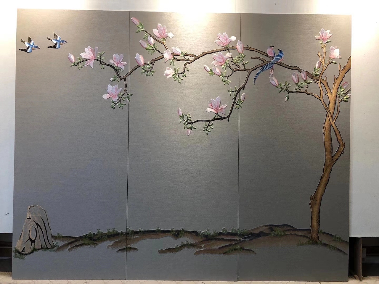 皮雕刺绣背景墙硬包软包立体装裱客厅沙发卧室背景墙