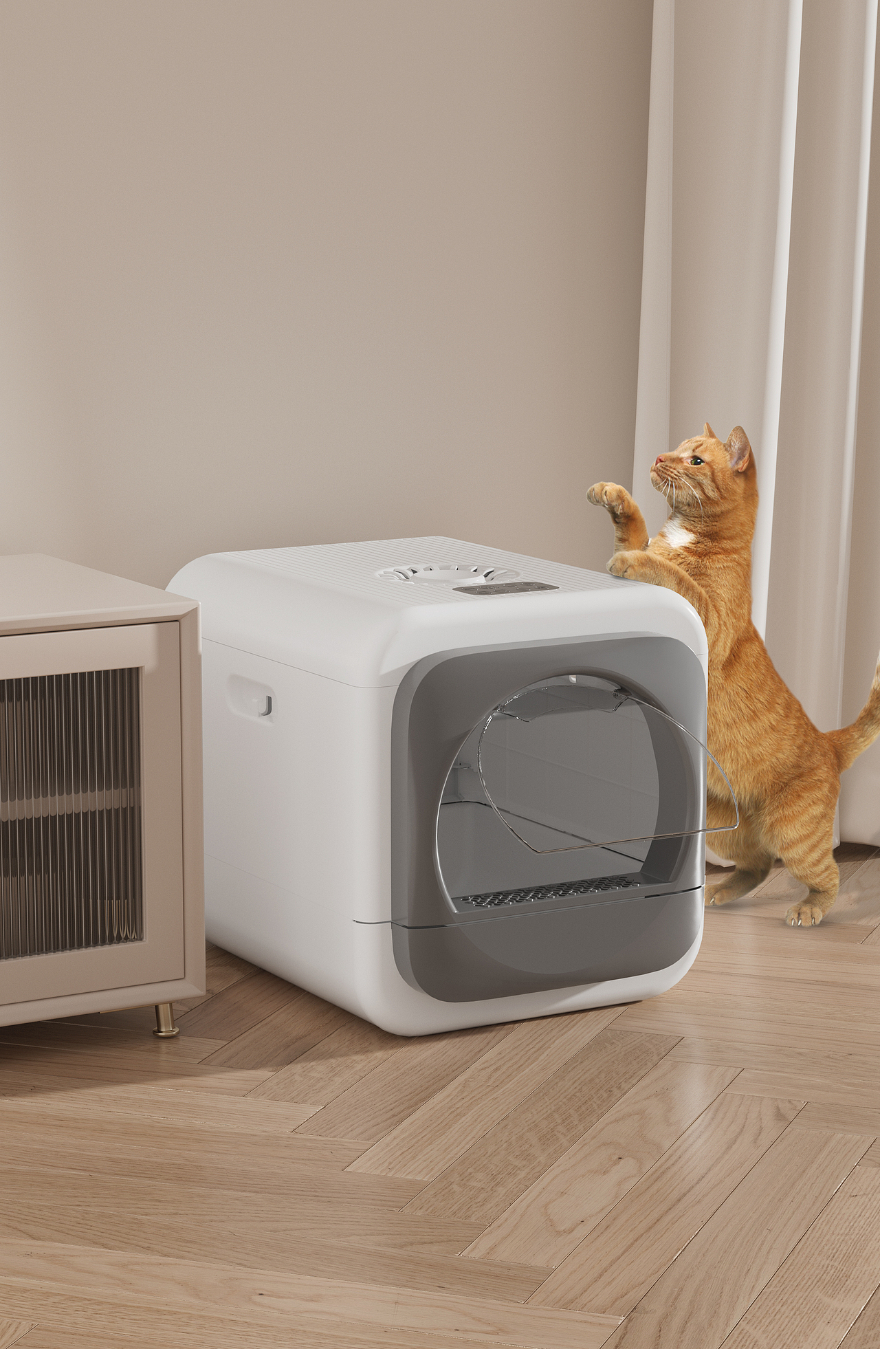 宠物用品 C4D oc渲染 智能除臭猫砂盆（图ZMzU2MTQxNDEy） - 产品 - 站酷设计师小顾不想起名原创素材 - 站酷ZCOOL