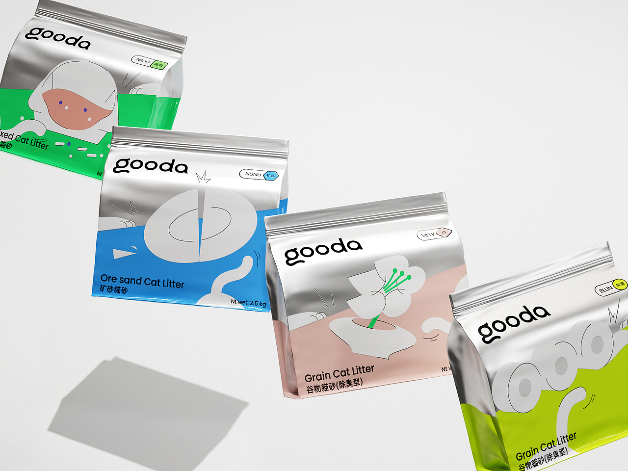 gooda 咕哒 宠物品牌 猫砂包装设计 Pet packaging