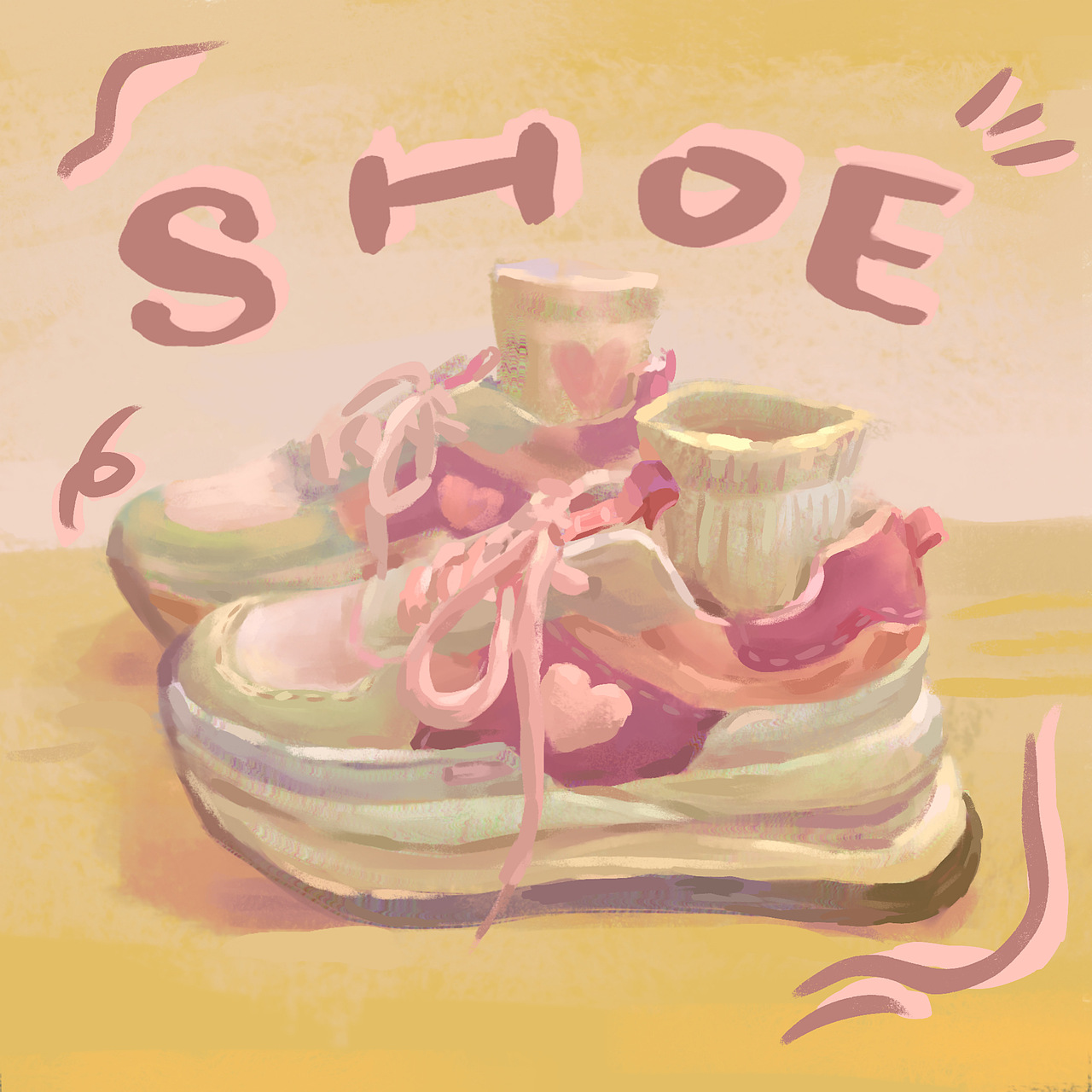 画一双粉色运动鞋👟（图ZMzI3Nzk4Mzky） - 创作习作 - 站酷设计师青梅酱原创素材 - 站酷ZCOOL