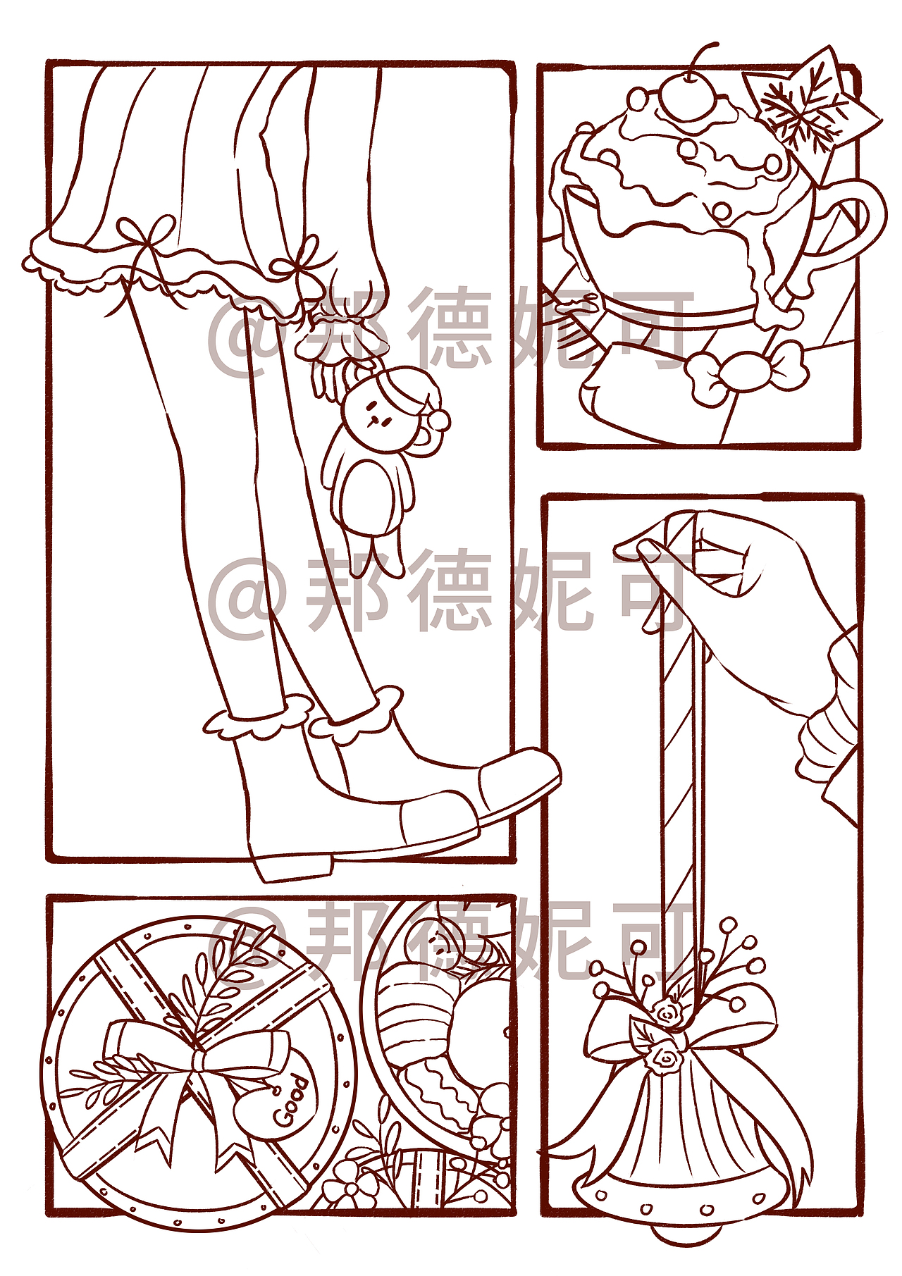 分镜插画--2022圣诞系列（图ZMzI1OTIxMDcy） - 艺术插画 - 站酷设计师邦德妮可原创素材 - 站酷ZCOOL
