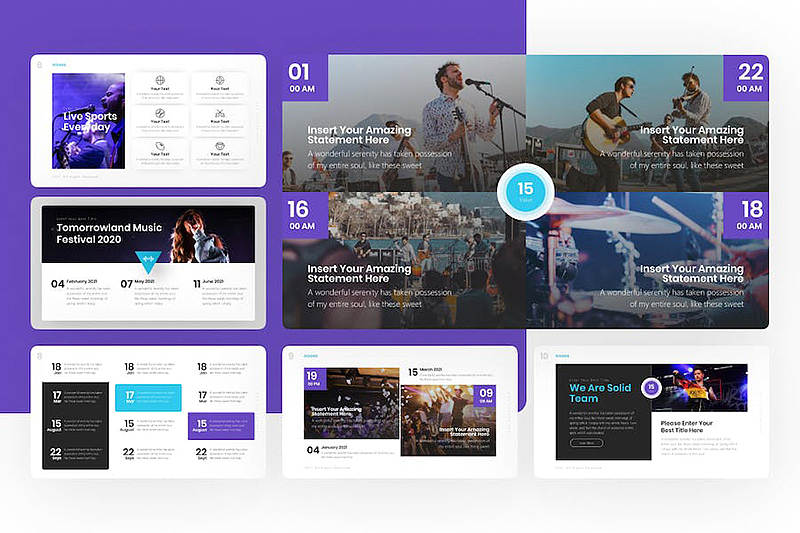 20页演唱会活动现场规划音乐节活动策划国外PPT模板（图ZMzUxMTkzMDA4） - PPT/Keynote - 站酷设计师爱晴天原创素材 - 站酷ZCOOL