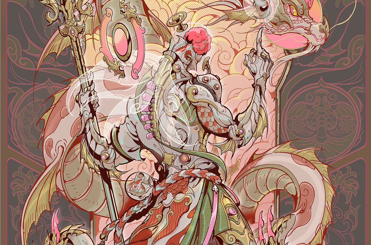 新年贺图《鲤跃龙门》