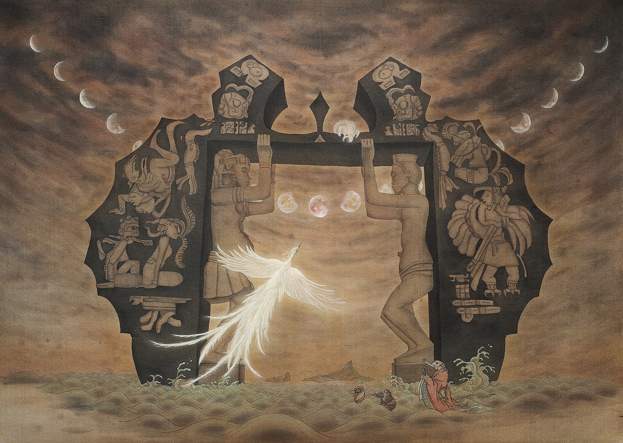 国画毕业创作 自然崇拜系列作品_皮锅_皮靖圆-站酷zcool