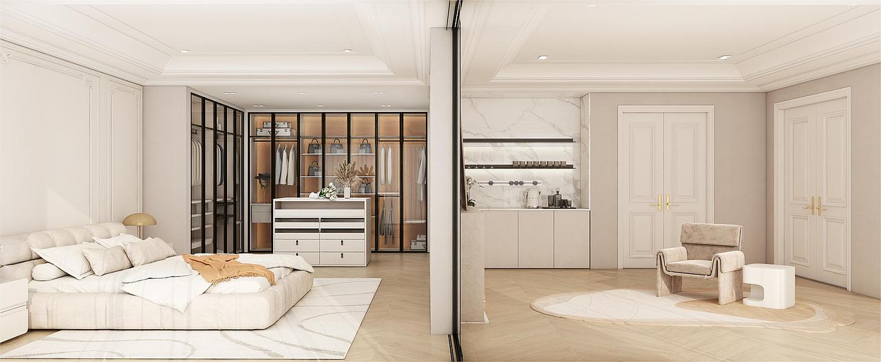 【室内设计】现代轻法衣帽间一组