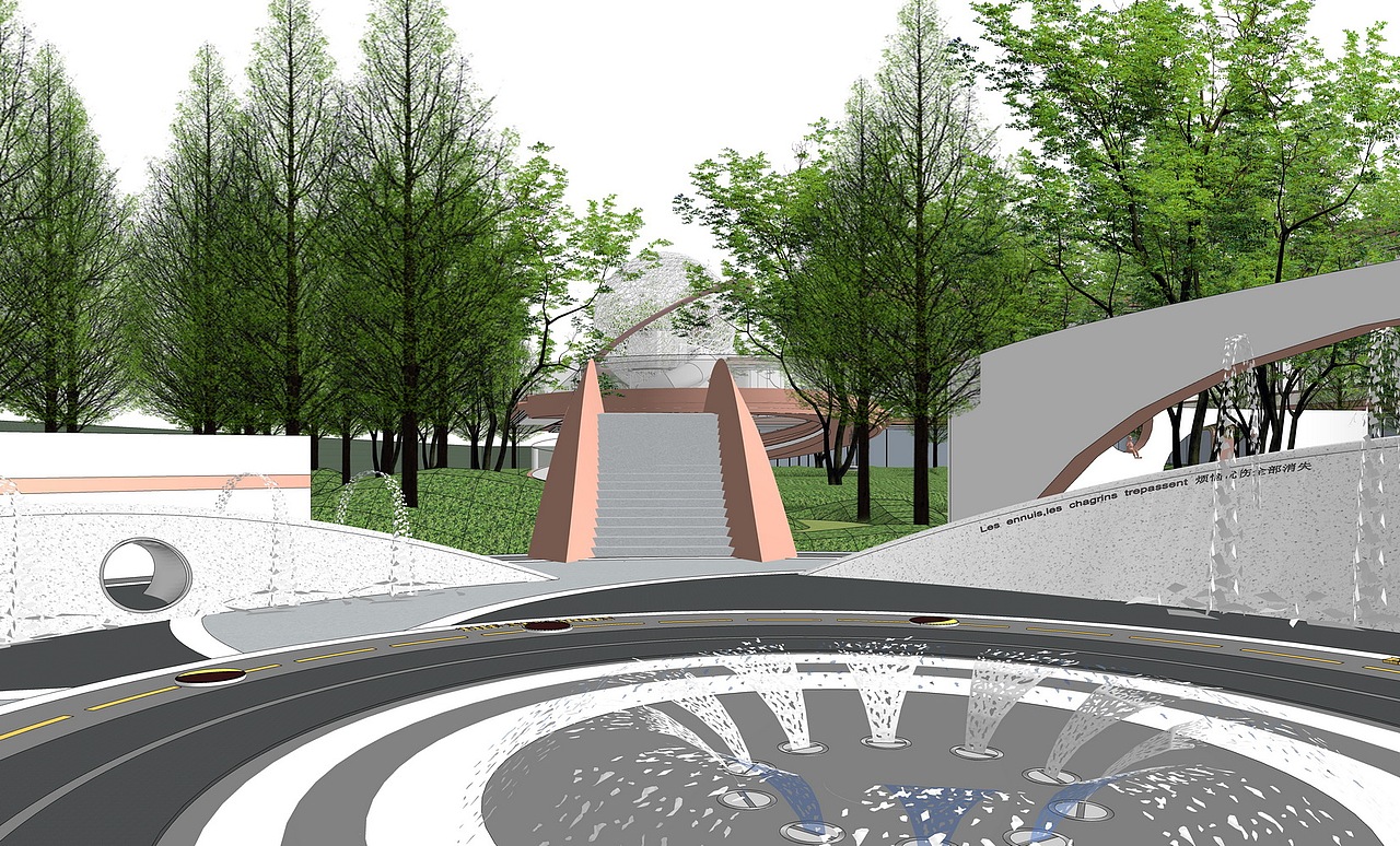 保利阅云台示范区景观SU模型下载