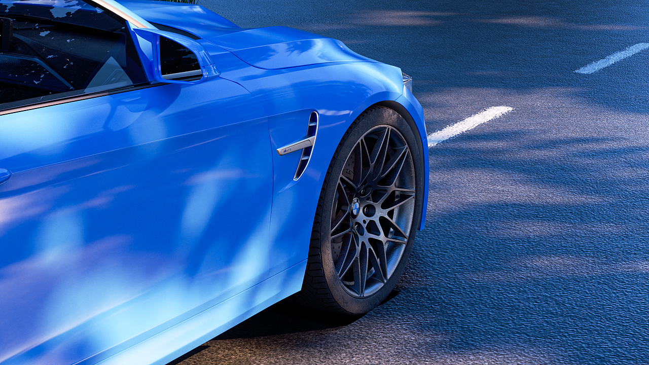 宝马M4场景搭建与渲染练习