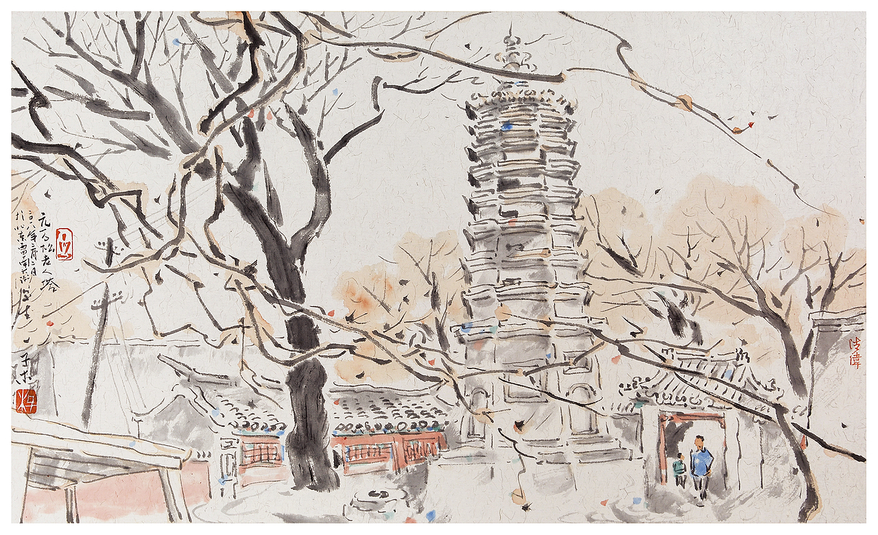 北京古塔子木画(图ZMzAyMDU0NTQ4) - 绘画 - 站酷设计师子木艺术与设计原创素材 - 站酷ZCOOL
