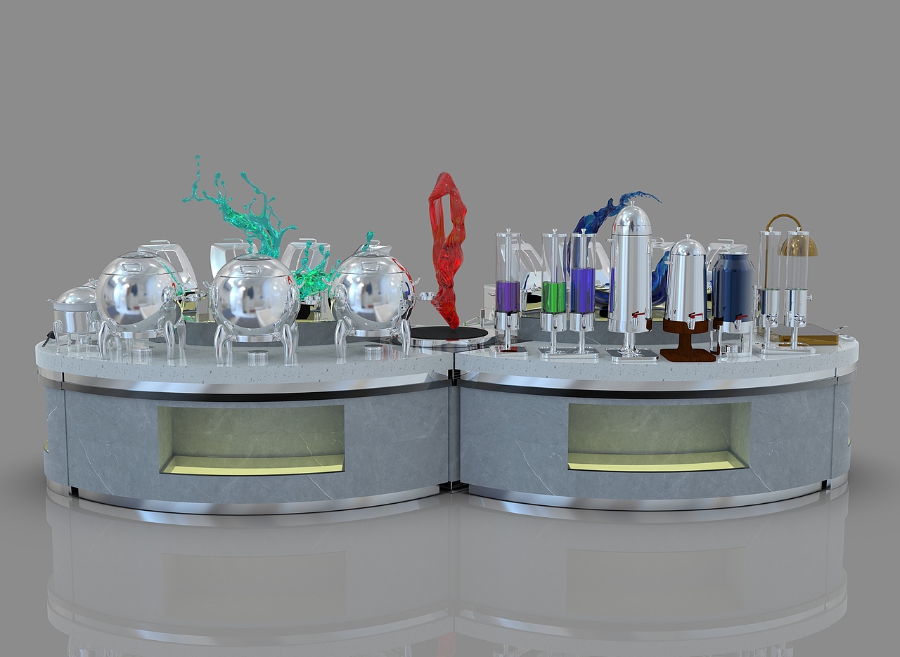 餐厅移动布菲台大理石取餐台