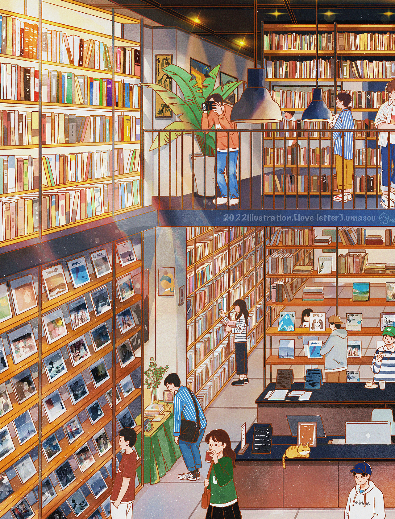 图书馆印象长卷（图ZMzE3MjUxNjQw） - 商业插画 - 站酷设计师umasou原创素材 - 站酷ZCOOL