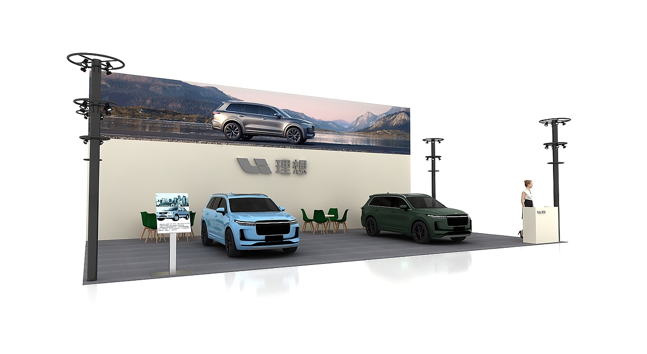 理想简单车展效果图（图ZMzQ5MjQxMTI4） - 展陈设计 - 站酷设计师SH设计原创素材 - 站酷ZCOOL