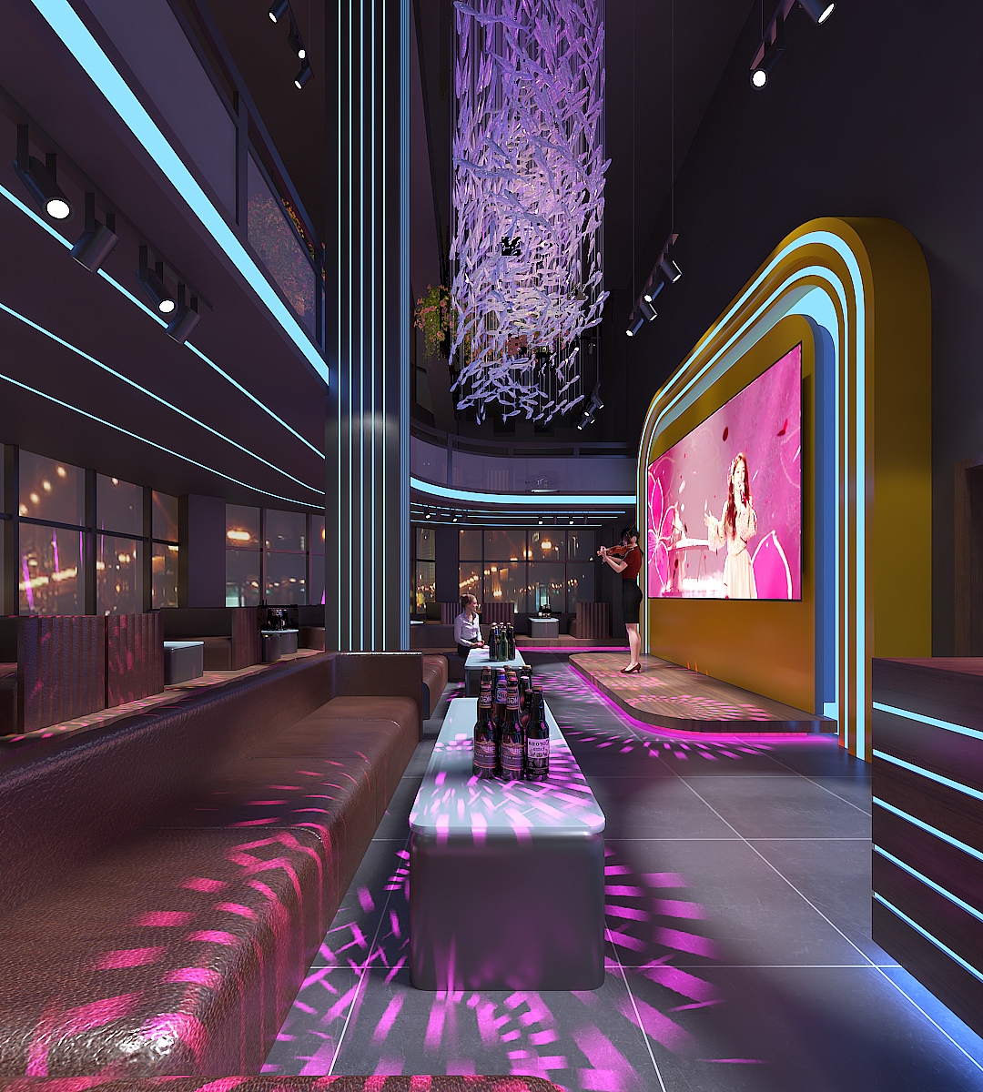 昌江音乐清吧3D效果图设计