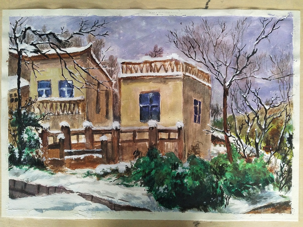 手绘《雪房》（图ZMzI4Mzc3MTY4） - 绘画 - 站酷设计师小研手绘原创素材 - 站酷ZCOOL