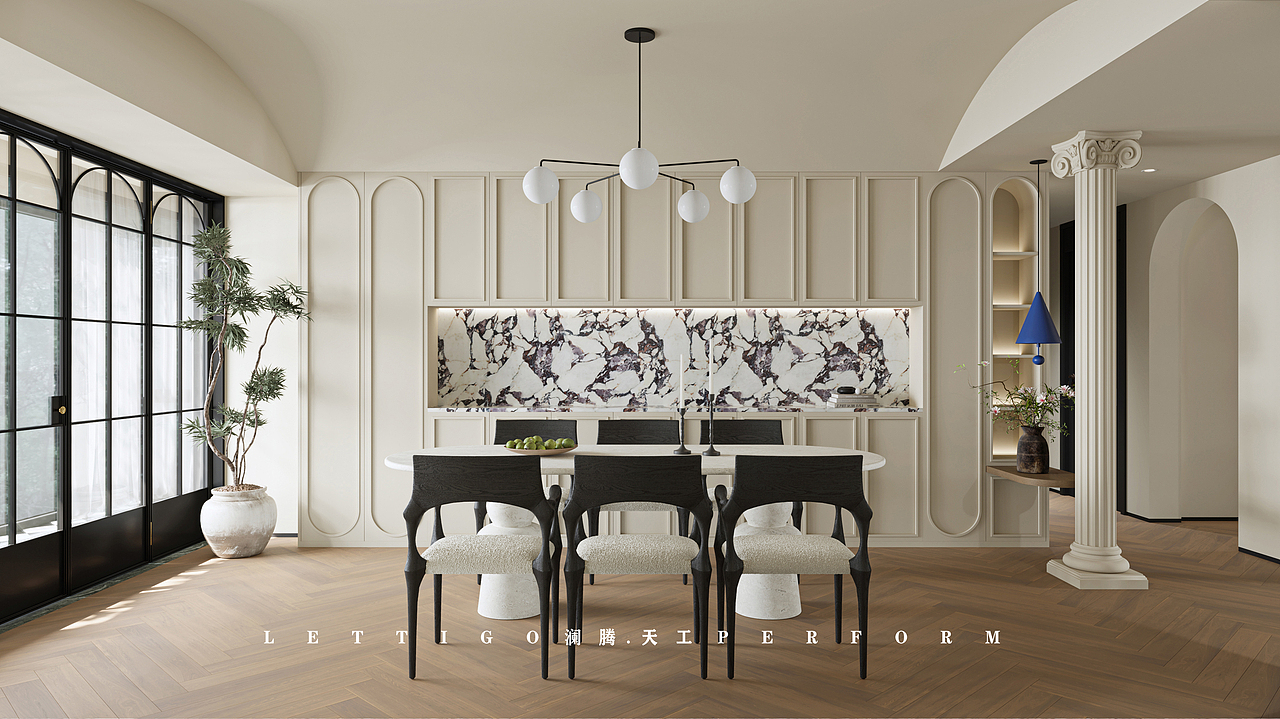 现代法式别墅装修,奶油色的世界