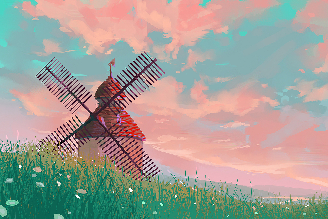 画师繁星2.0第七期第三周-风车草地