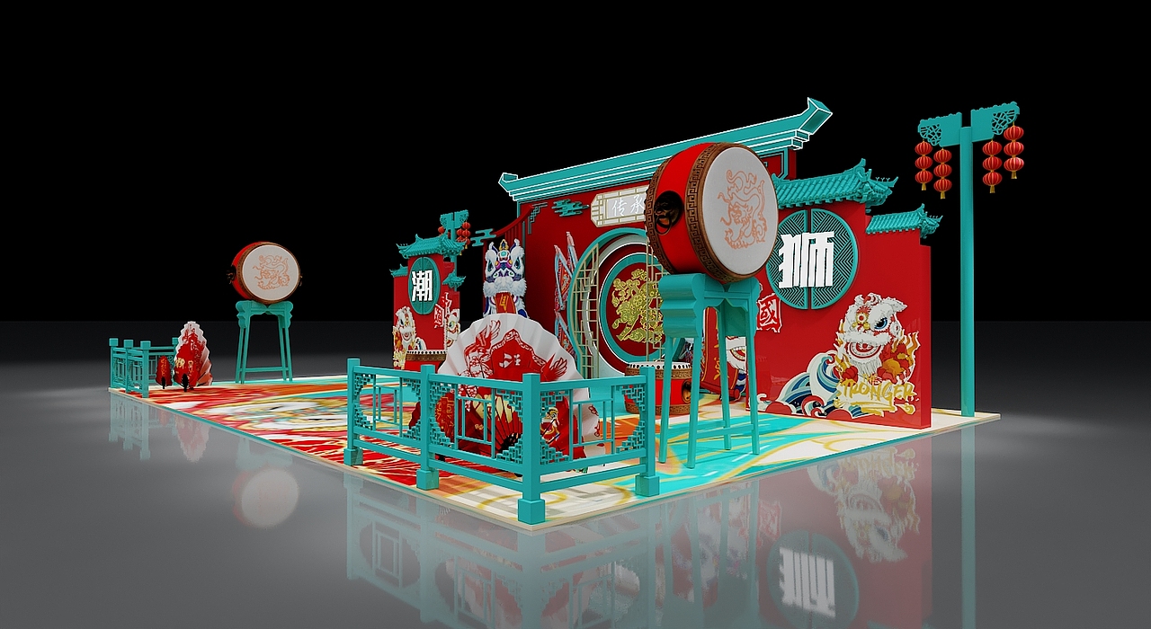 直播舞台3D设计效果图