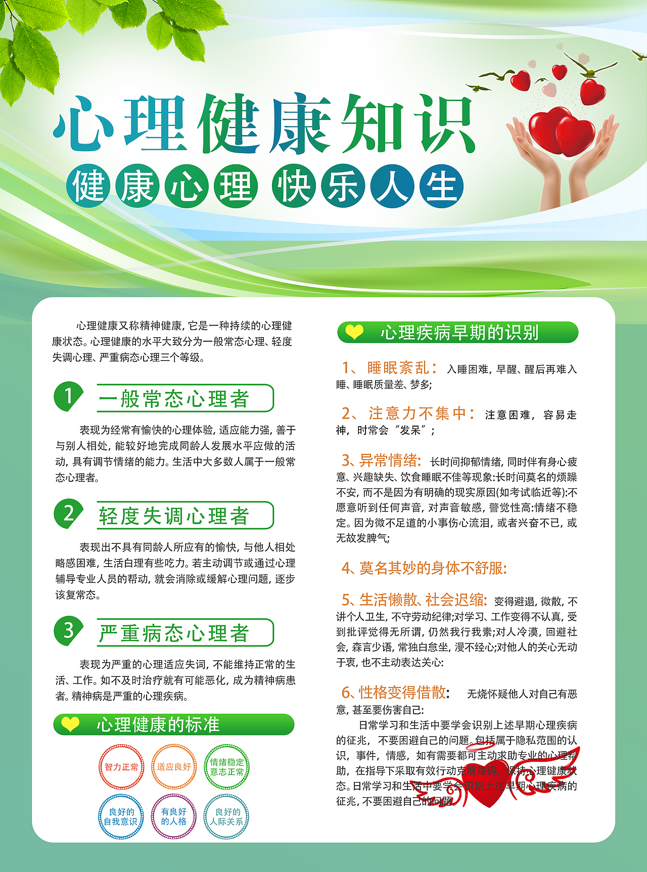心理健康宣传单页作品（图ZMzIyNTE5NDUy） - 宣传物料 - 站酷设计师吴伟好男人原创素材 - 站酷ZCOOL