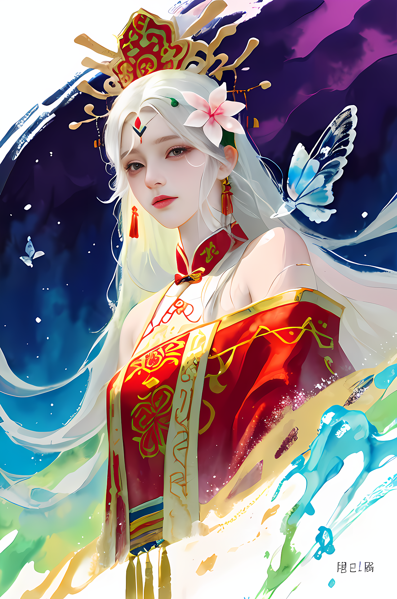 七彩中国风美女