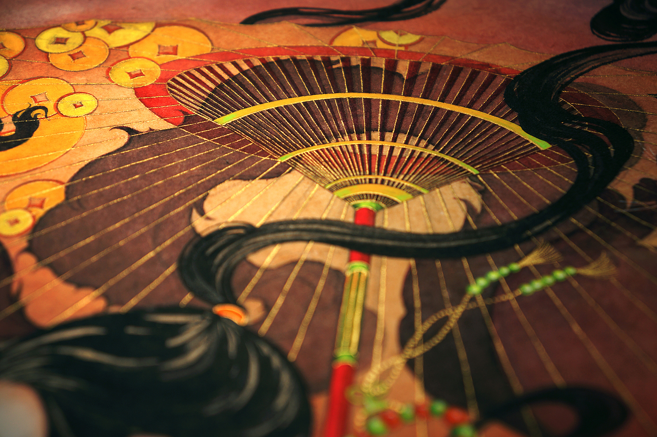 《五尾赤炎狐.竜虎伞道.破势魃.金蚩》白中南颜彩-人川