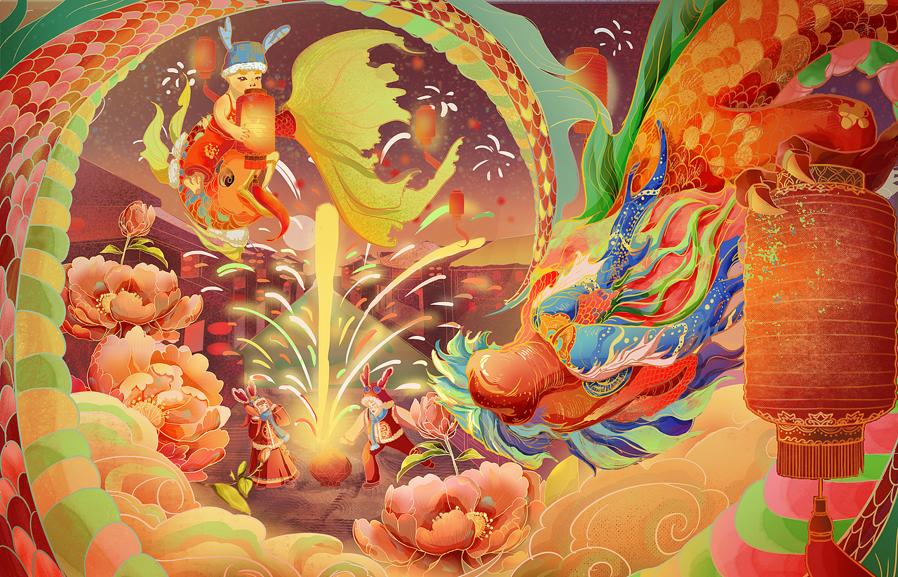2024龙年大吉贺新春（图ZMzU4NzYzNTg4） - 商业插画 - 站酷设计师贰拾mm原创素材 - 站酷ZCOOL