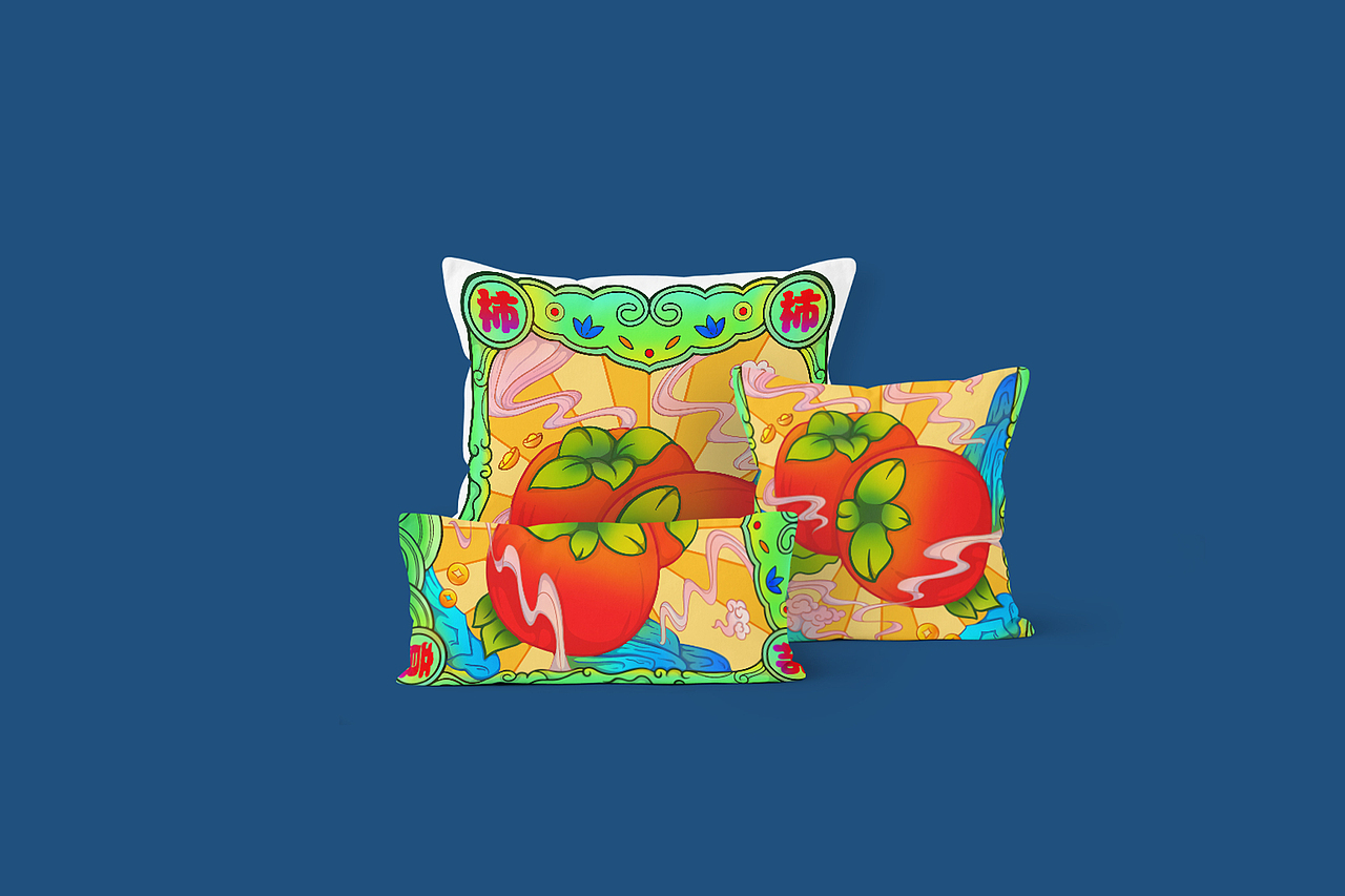 柿柿如意国潮插画
