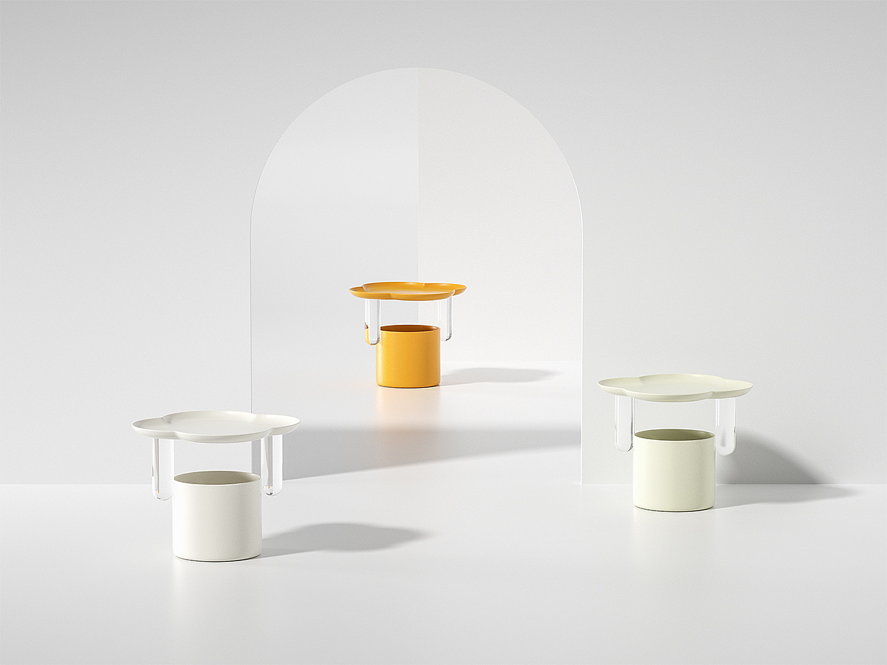 家具设计/边几/奶油风/云端边几