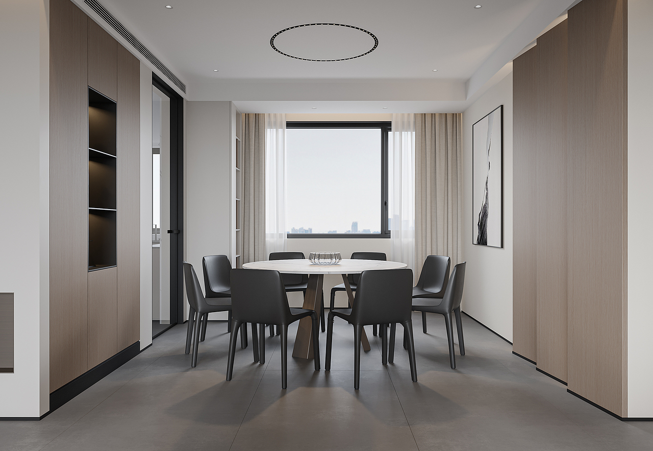 现代客餐厅卧室渲染_原本一效果图表现-站酷zcool