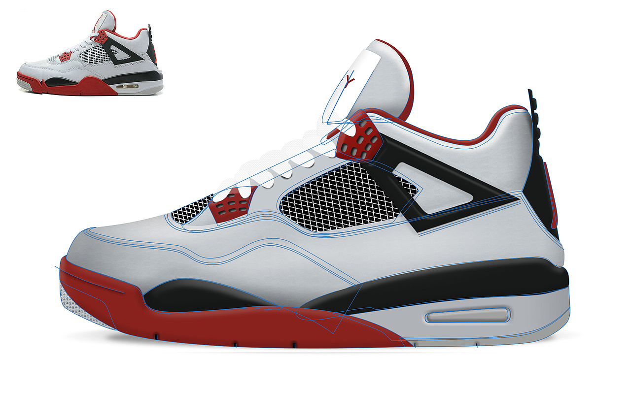 国际站-Nike AJ 4-Sneaker Mockup -鼠绘