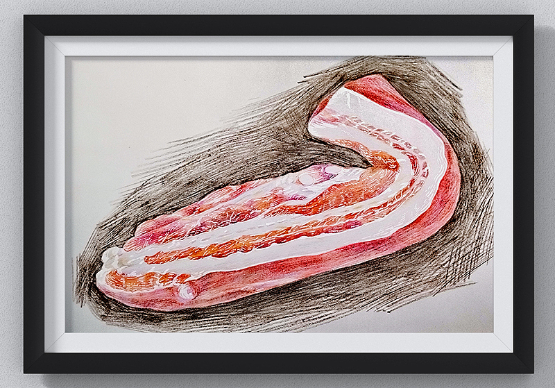 五花肉-彩铅绘画