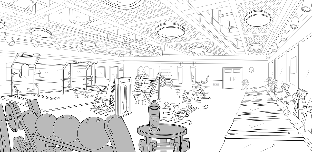 北美动画风格的Layout背景