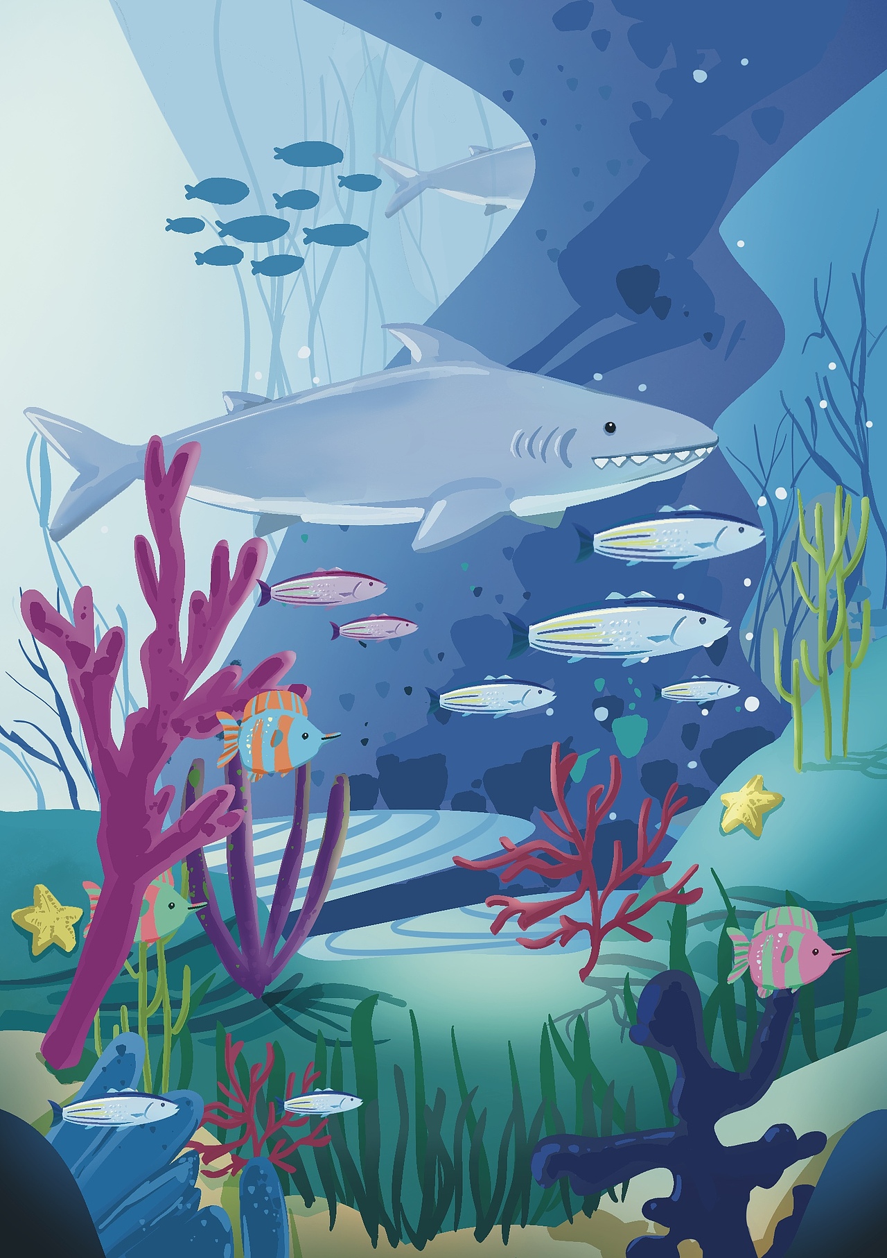 海底世界（图ZMzQ2MTU4OTY0） - 商业插画 - 站酷设计师而曜原创素材 - 站酷ZCOOL