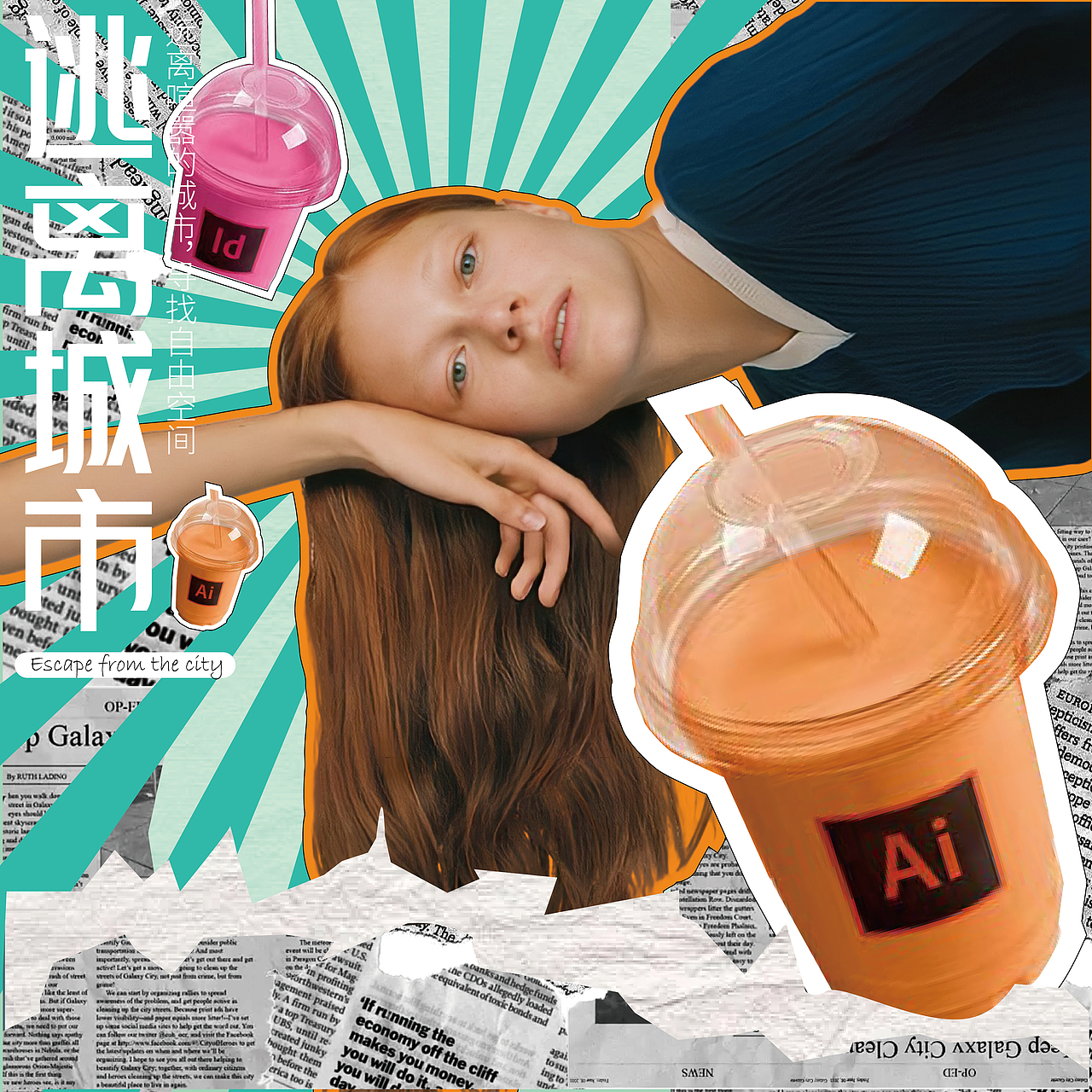 Day.19--拼贴风（图ZMzMzNjU1NTQ4） - 海报 - 站酷设计师油炸月亮原创素材 - 站酷ZCOOL