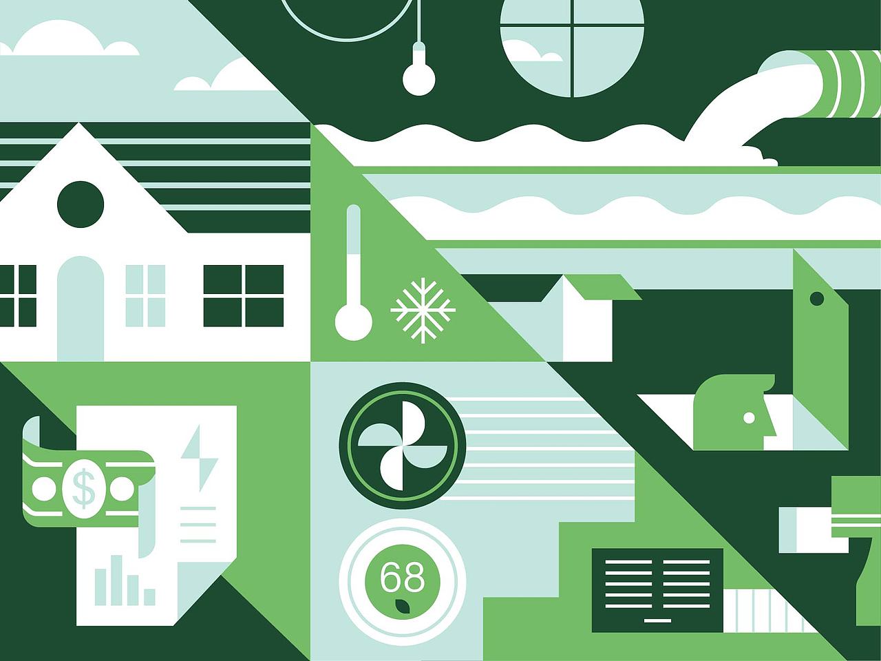 几何风扁平插画