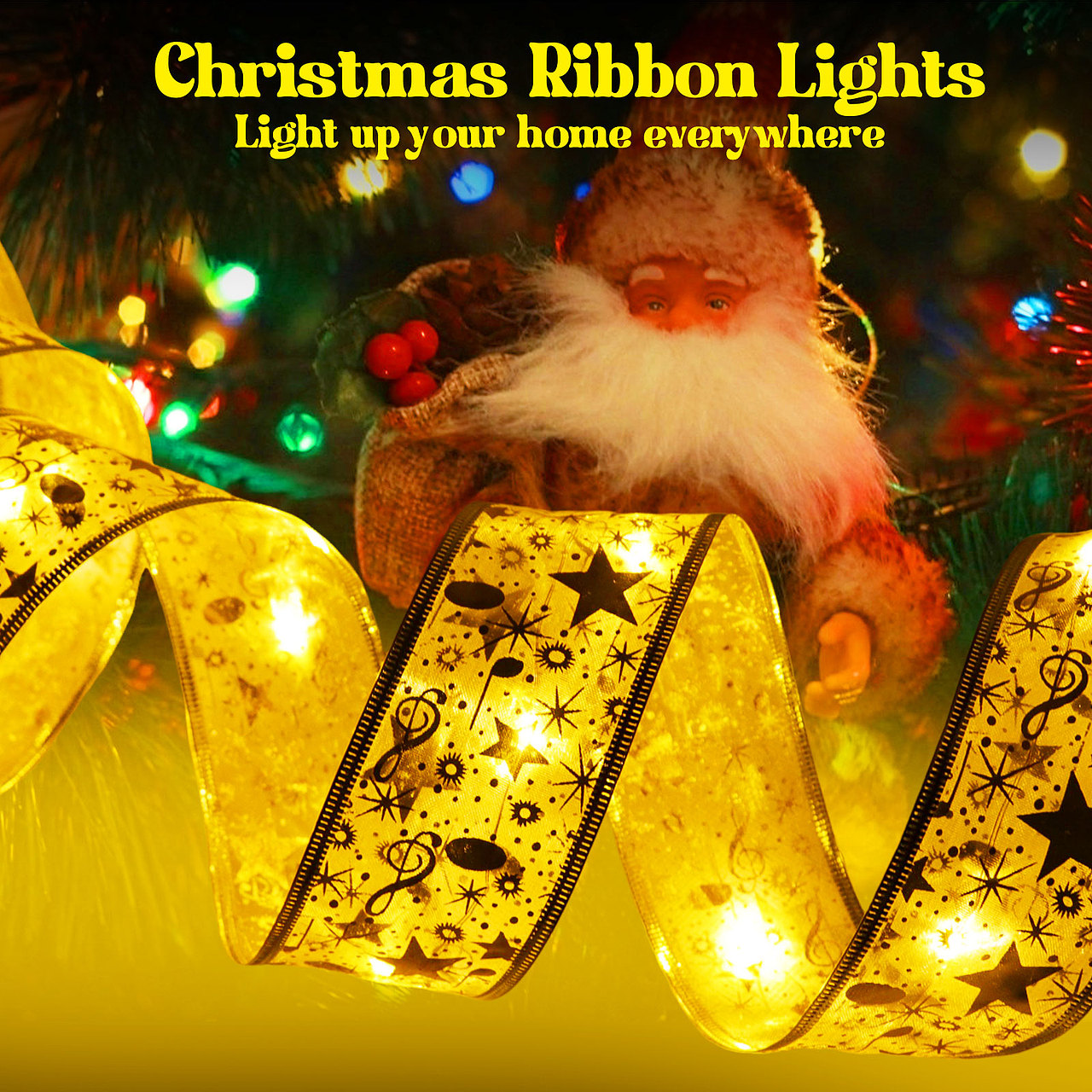 亚马逊主图-圣诞节丝带灯