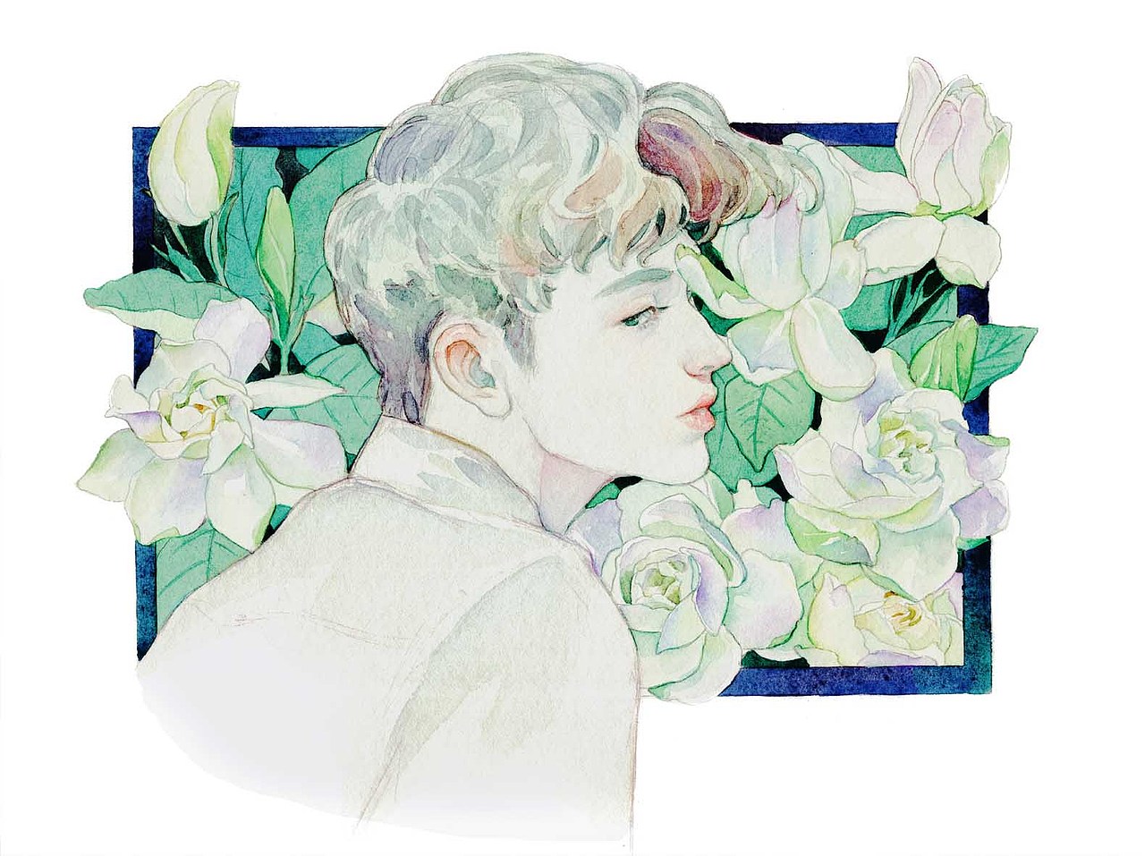 栀子花_手绘画师木南-站酷zcool