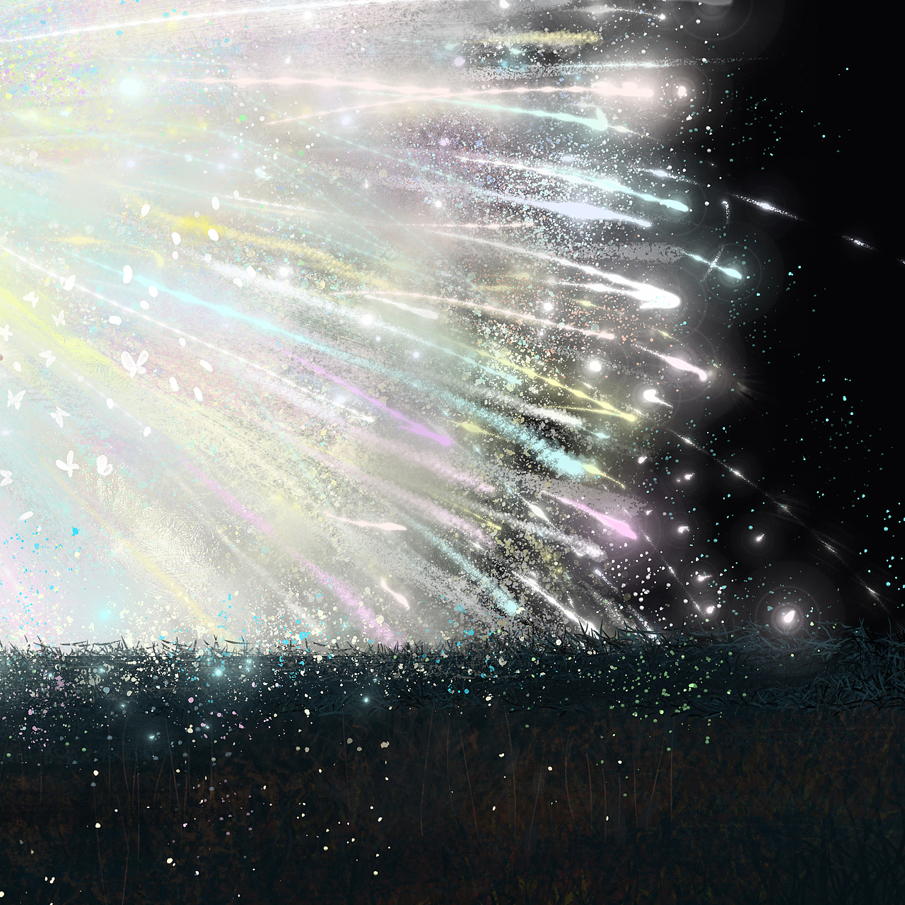 鲜花与面具——情绪氛围感艺术插画