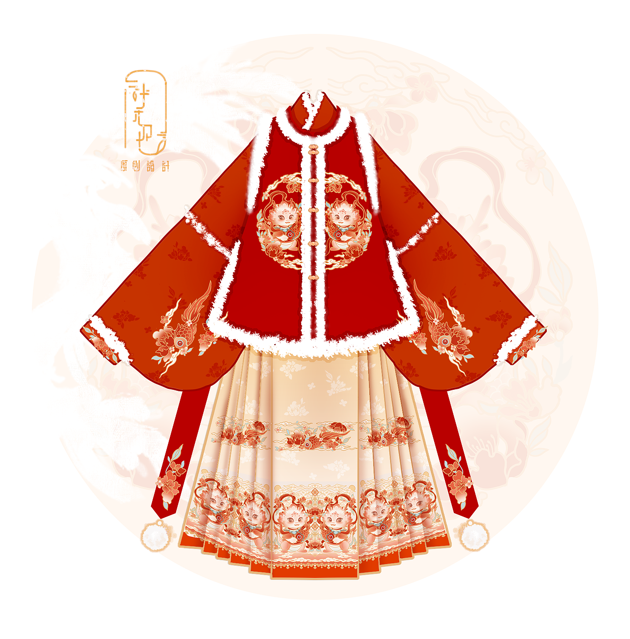 红比甲+鹅黄马面