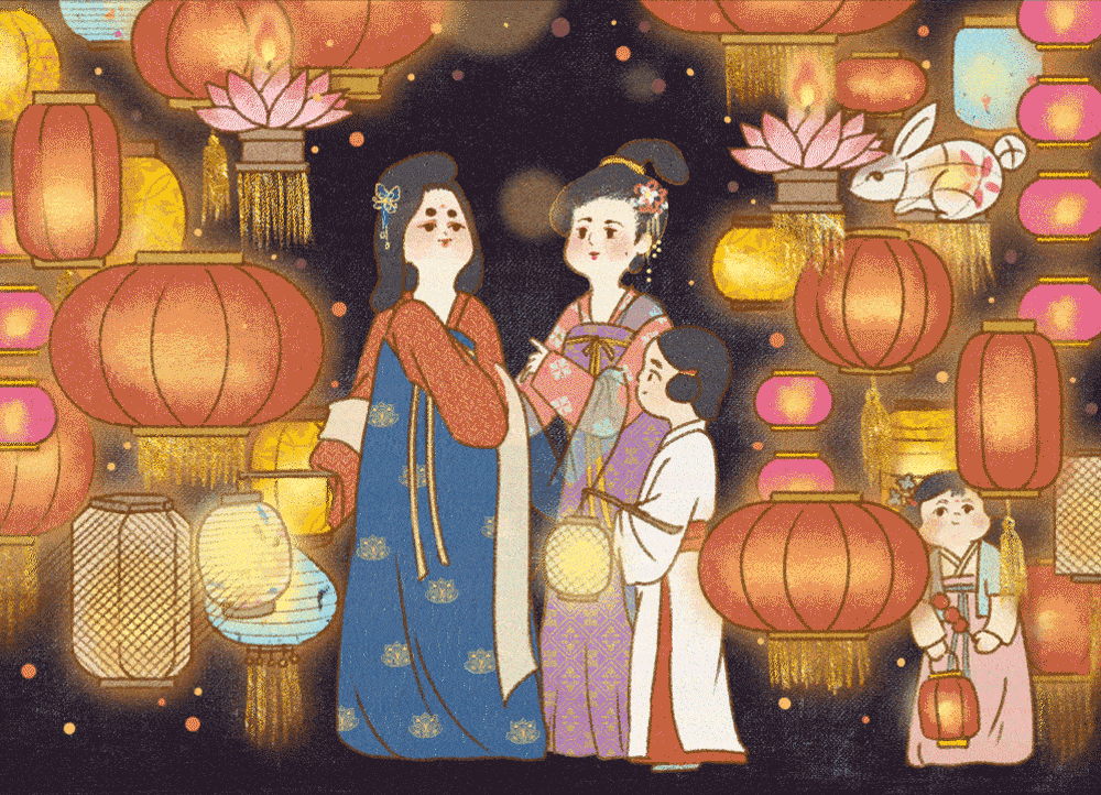动态插画-元宵佳节上元节（图ZMzE1NzQ3ODgw） - 商业插画 - 站酷设计师三肆呀原创素材 - 站酷ZCOOL