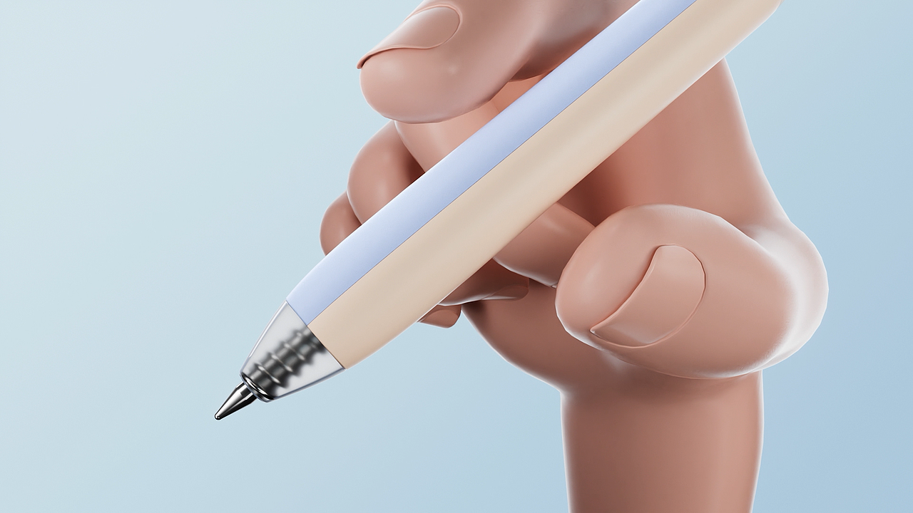 点石双胶中性笔三维广告短片